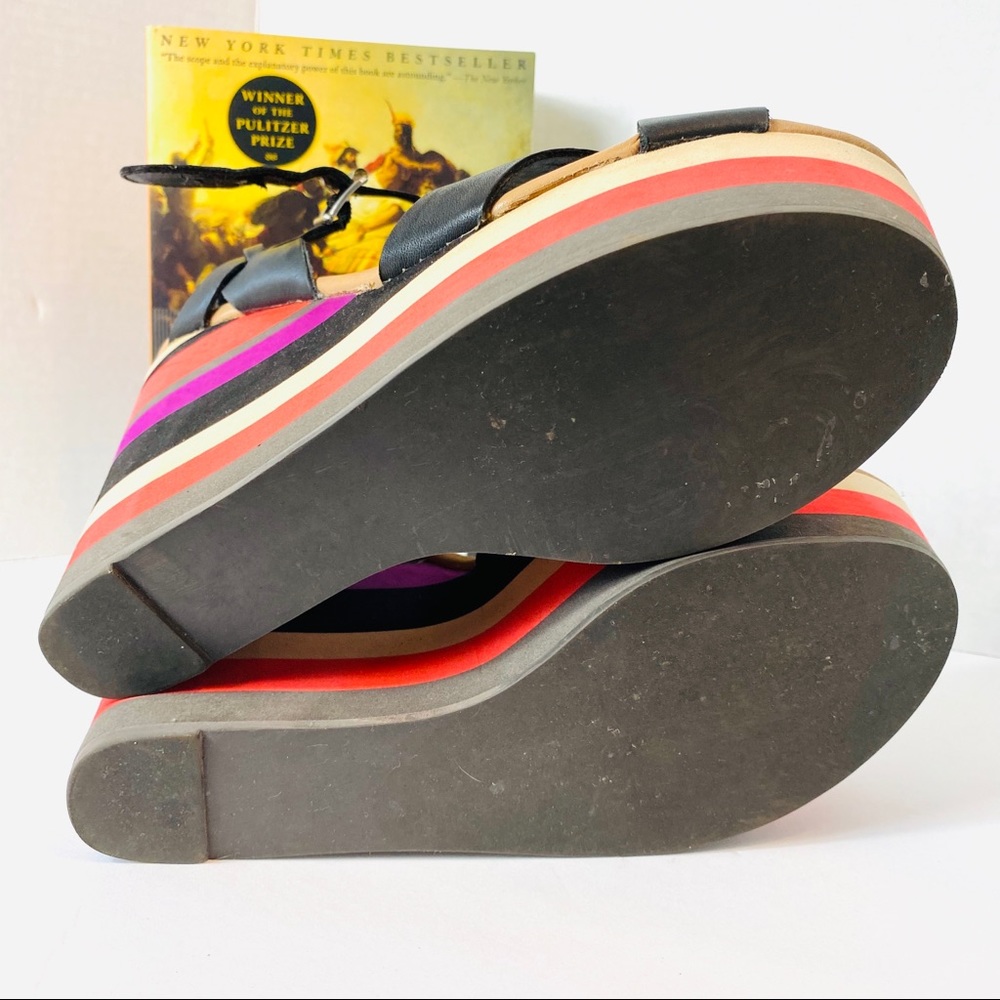 Steve Madden Multi Color Striped Wedges Size 9.5 - Picture 5 of 6